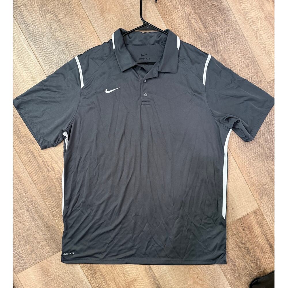Nike Dri Fit Men's Polo Gray Size XL‎ Golf Athleisure Short Sleeve Sport
